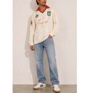 FOUND Unisex Off White Sky Blue Striped Sport Long Sleeve Jersey Size XS